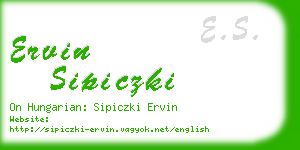 ervin sipiczki business card